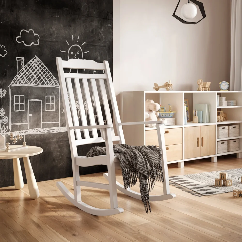 Una mecedora mueble de decoración para el cuarto del niño